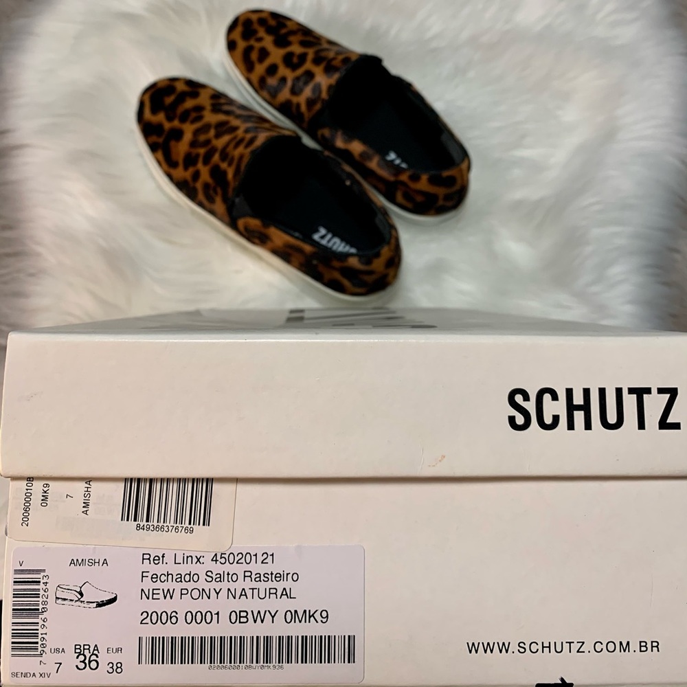 Schutz Amisha Leopard Pony Hair Slip On - Picture 6 of 6